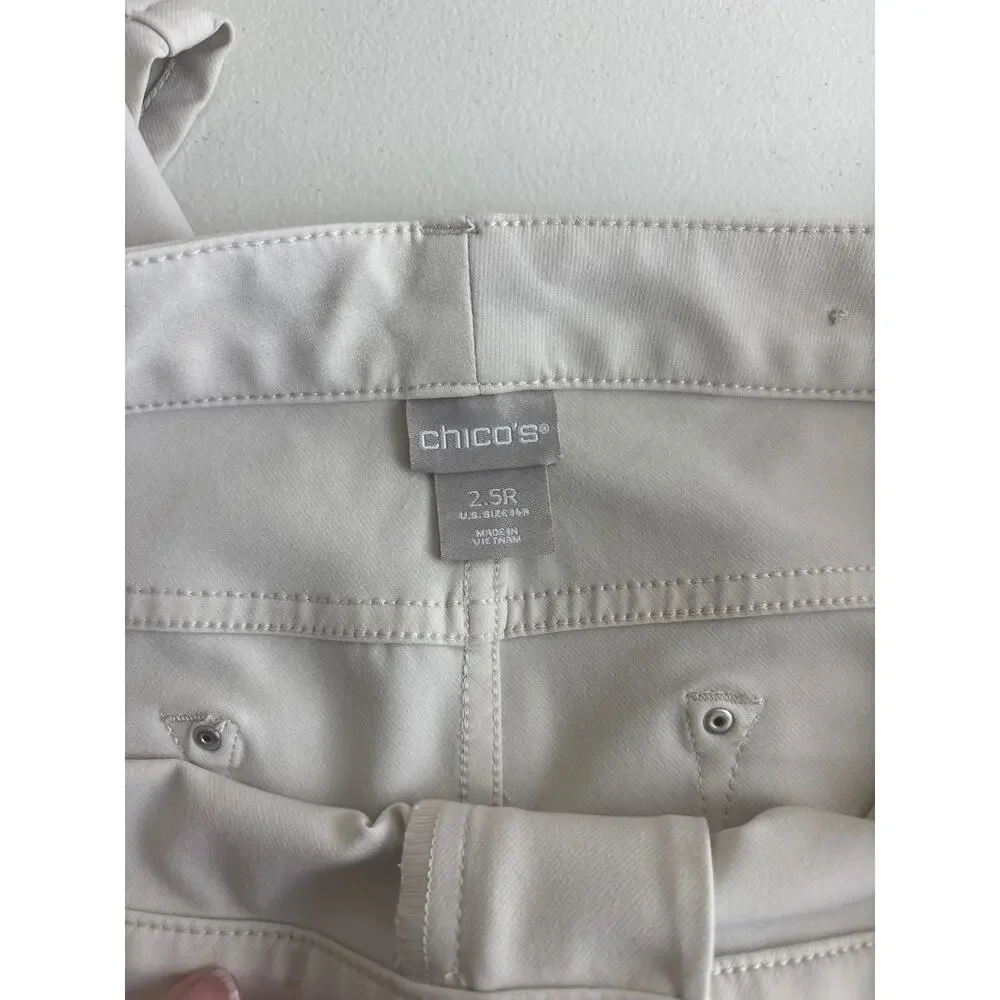 Chico’s Off White Dress Pants Trousers Straight Leg Size 14R